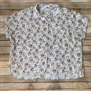 Rachel Zoe linen Boho Floral Top women’s large